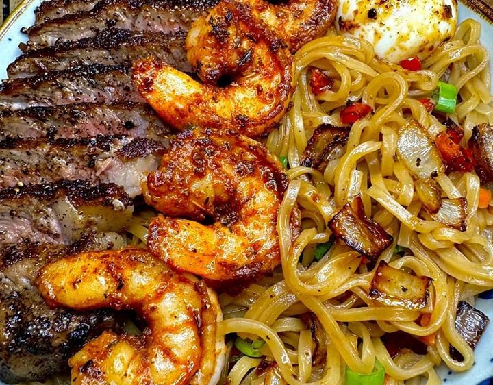 Shrimp & Teriyaki Steak Noodles