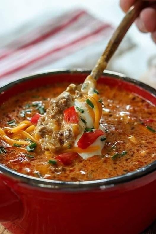 Creamy Beef Taco Soup