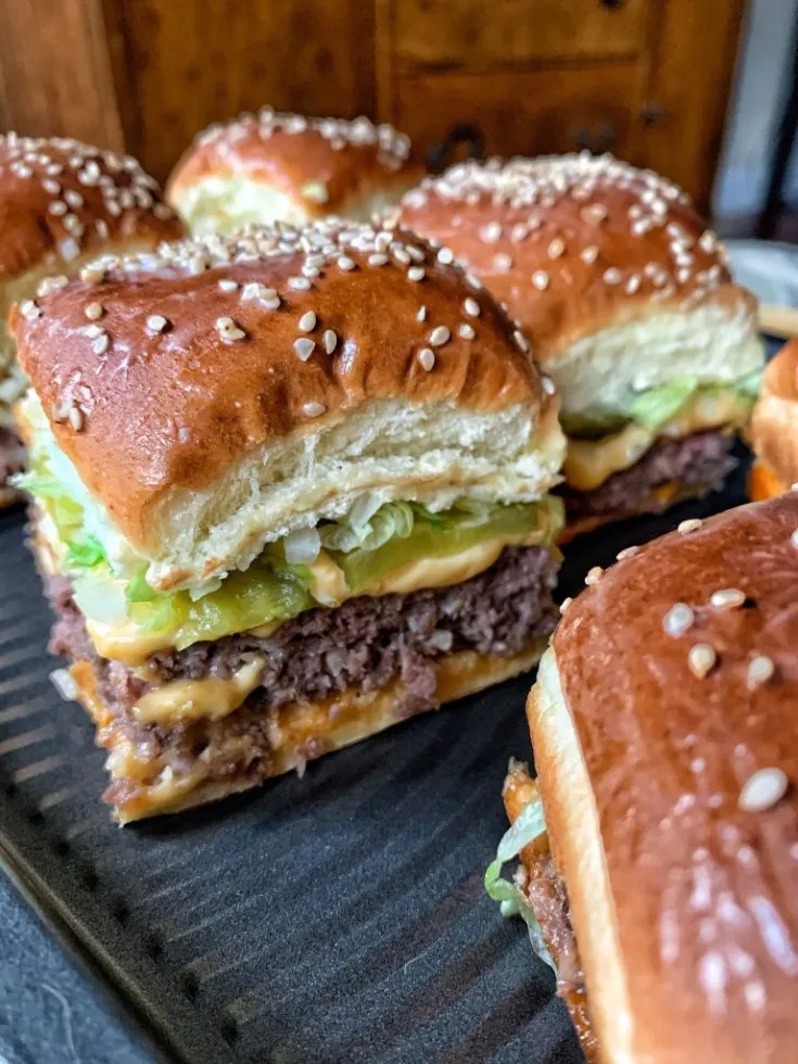 Mini Copycat Big Mac Cheeseburgers