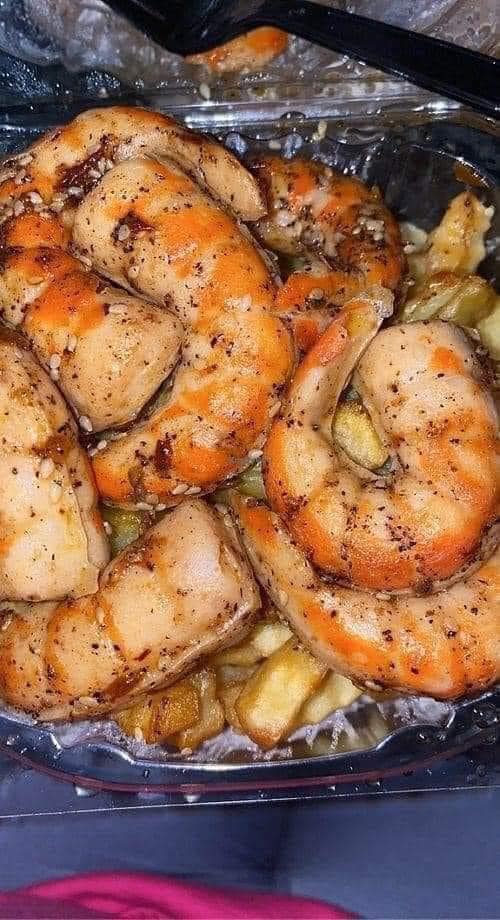 The Jumbo Shrimp with Potatoes and Tomatoes