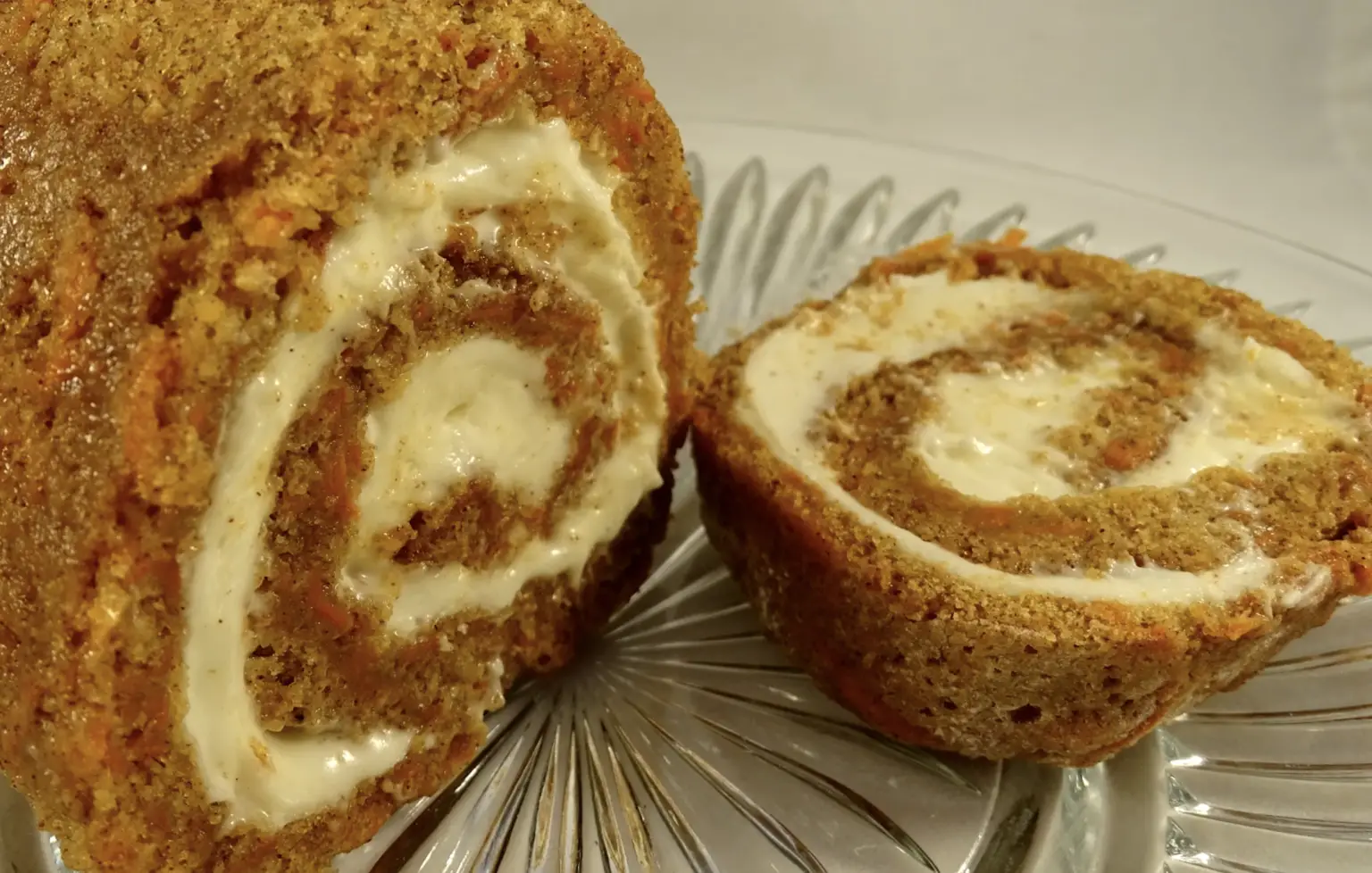 Carrot Cake Roll with Cream Cheese Frosting Filling