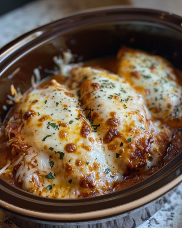 Slow Cooker Cheesy Mozzarella Chicken