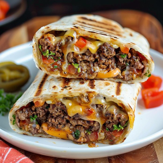 Grilled Cheeseburger Wraps