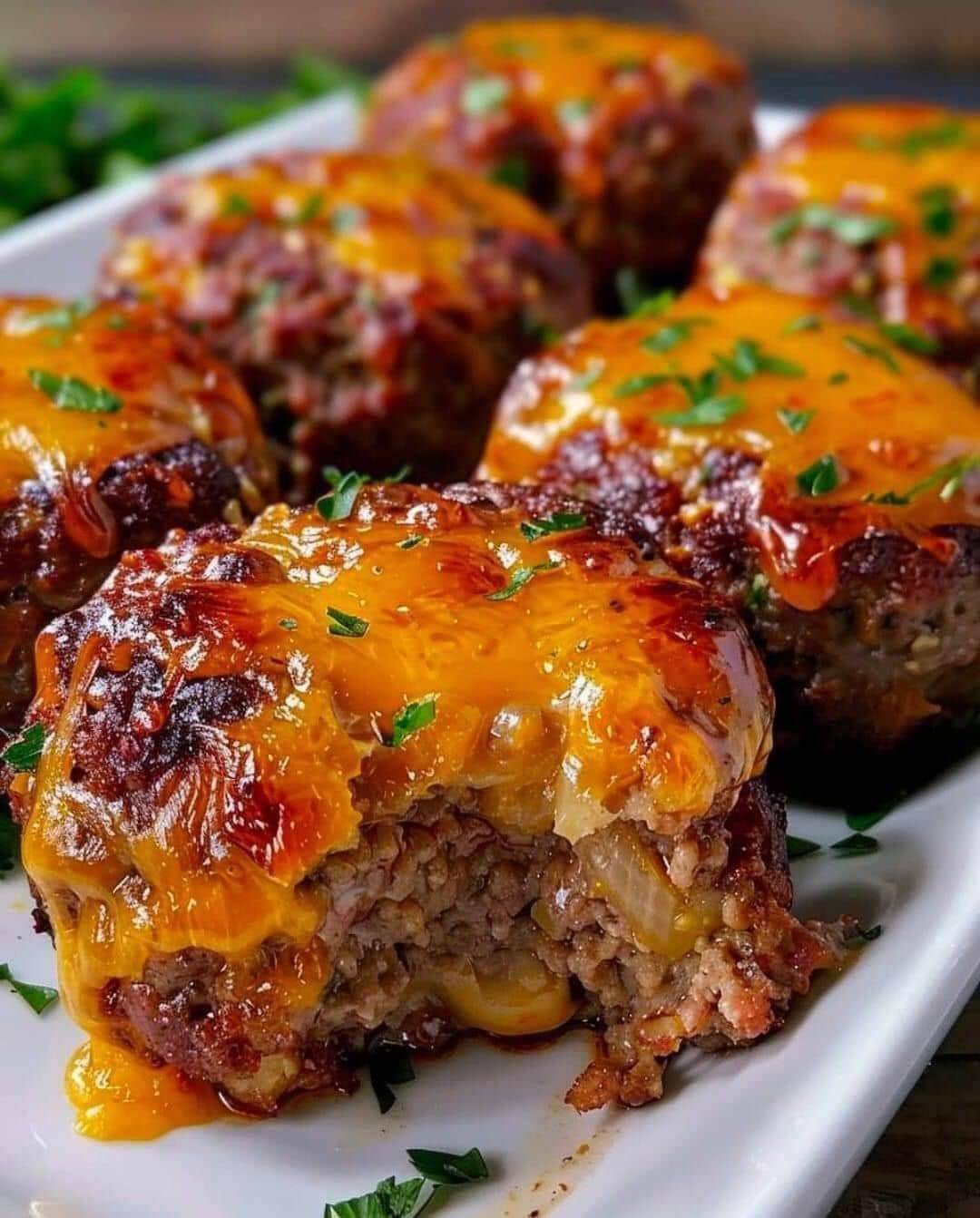 Cheesy Stuffed Meatloaf Bites