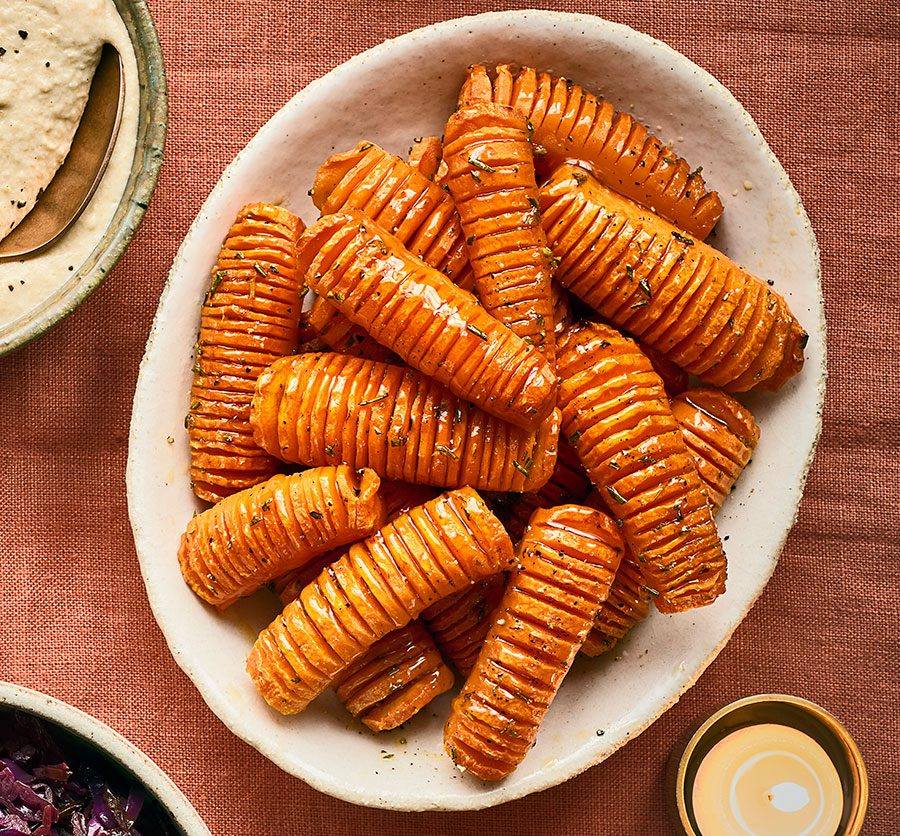 Honeyed hasselback carrots