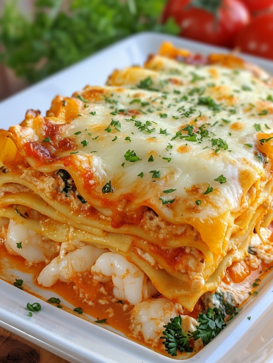 Garlic Butter Shrimp Scampi Lasagna