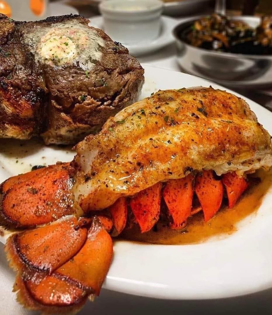 Steak and Seafood Skillet with Garlic Parmesan Cream Sauce