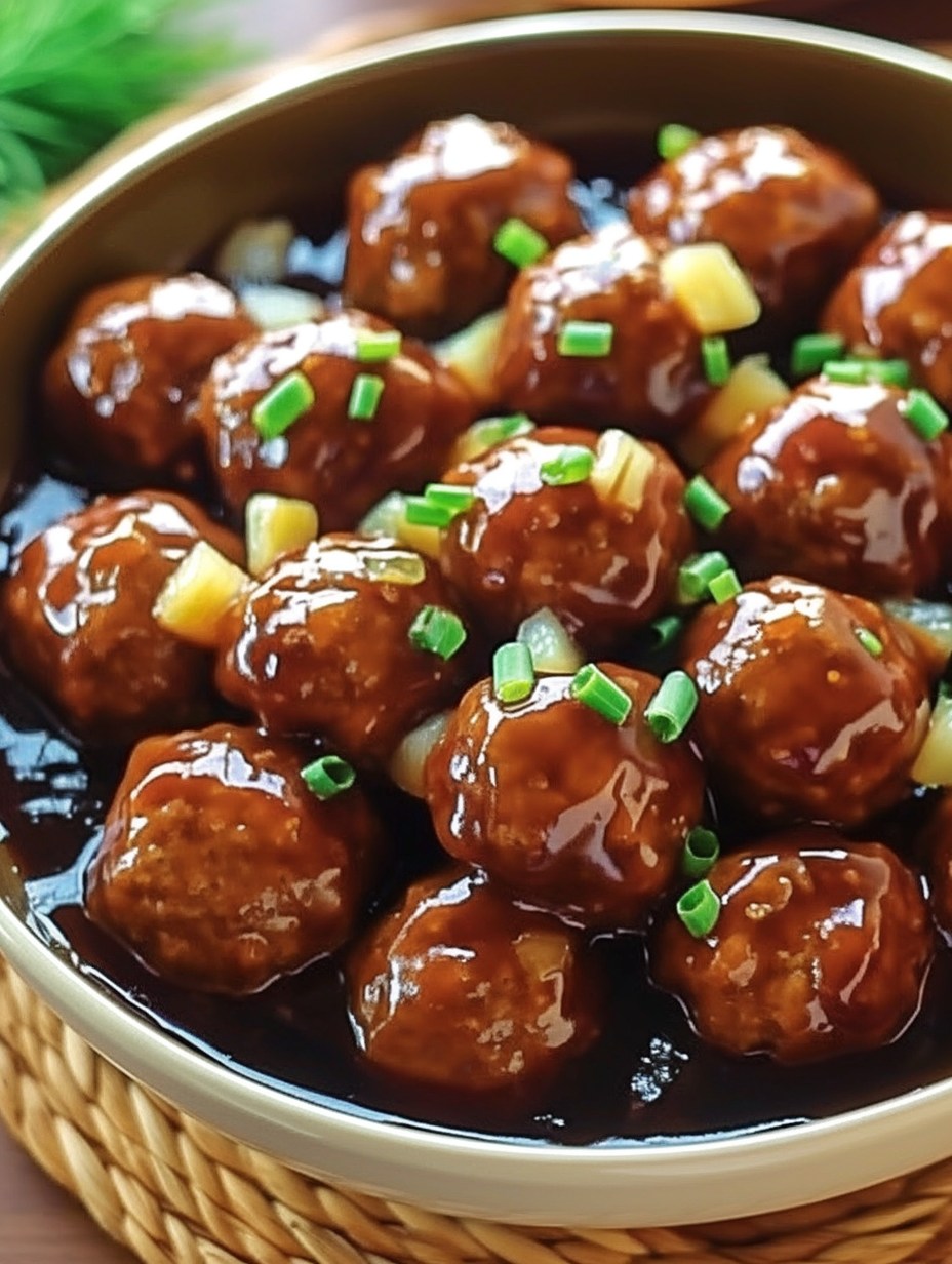 Slow Cooker Pineapple Barbecue Meatballs, The Perfect Sweet & Savory Party Dish!