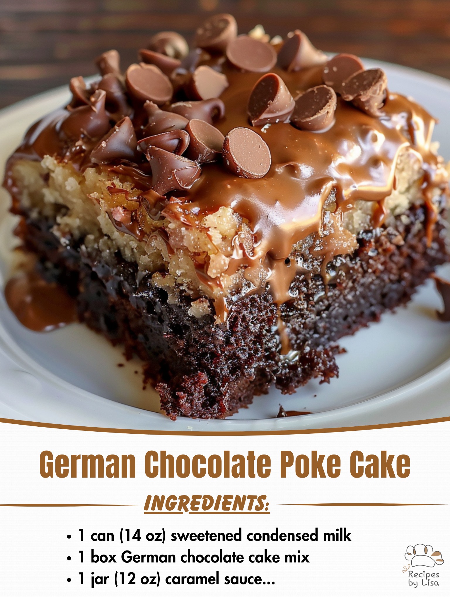 German Chocolate Poke Cake