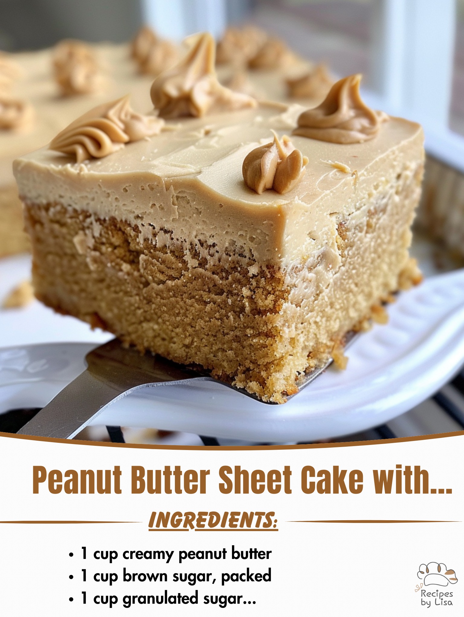 Peanut Butter Sheet Cake with Peanut Butter Frosting