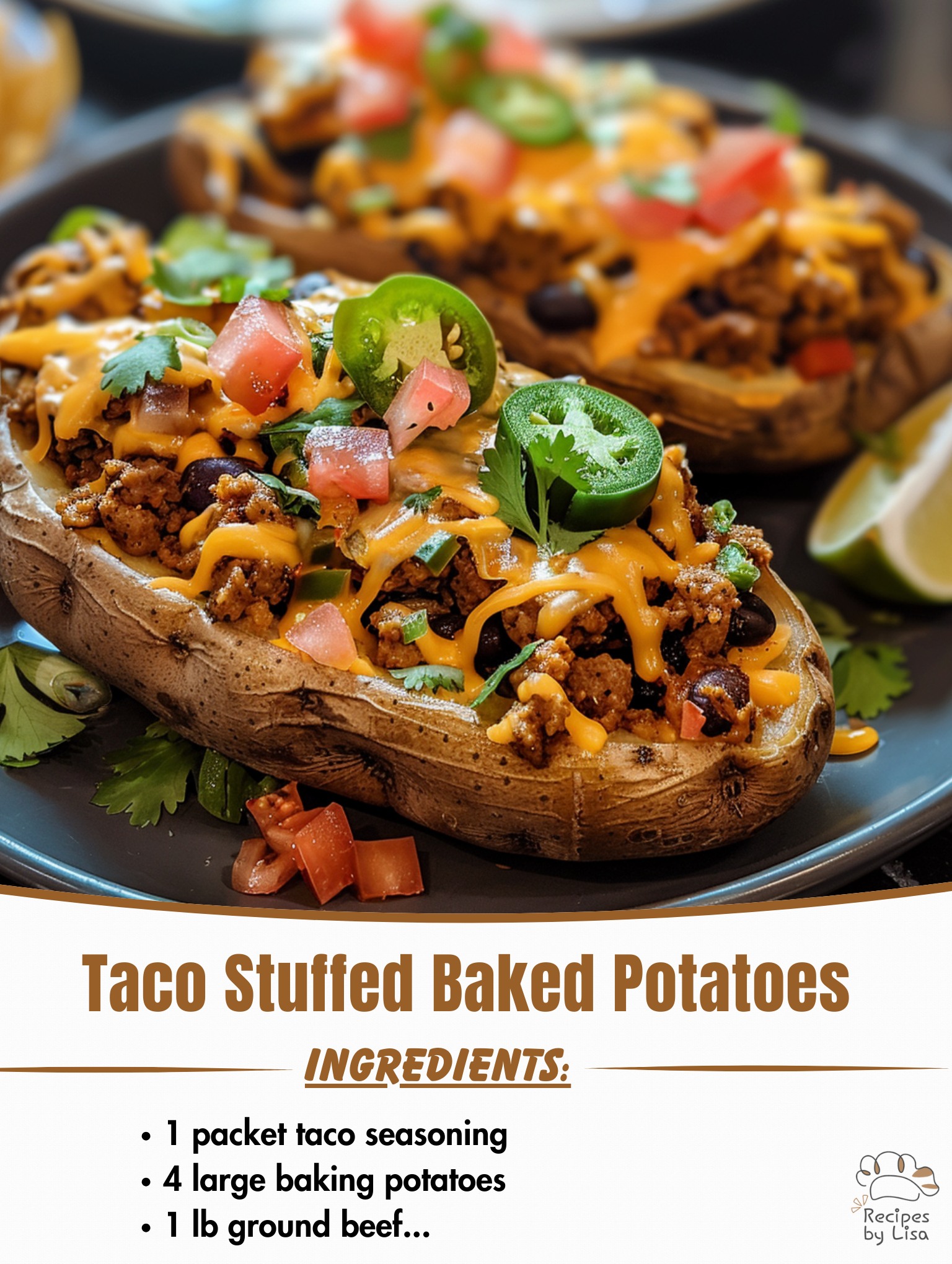 Taco Stuffed Baked Potatoes 