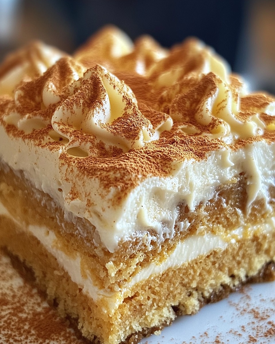 Pumpkin Spice Gooey Cake with Cream Cheese Frosting 