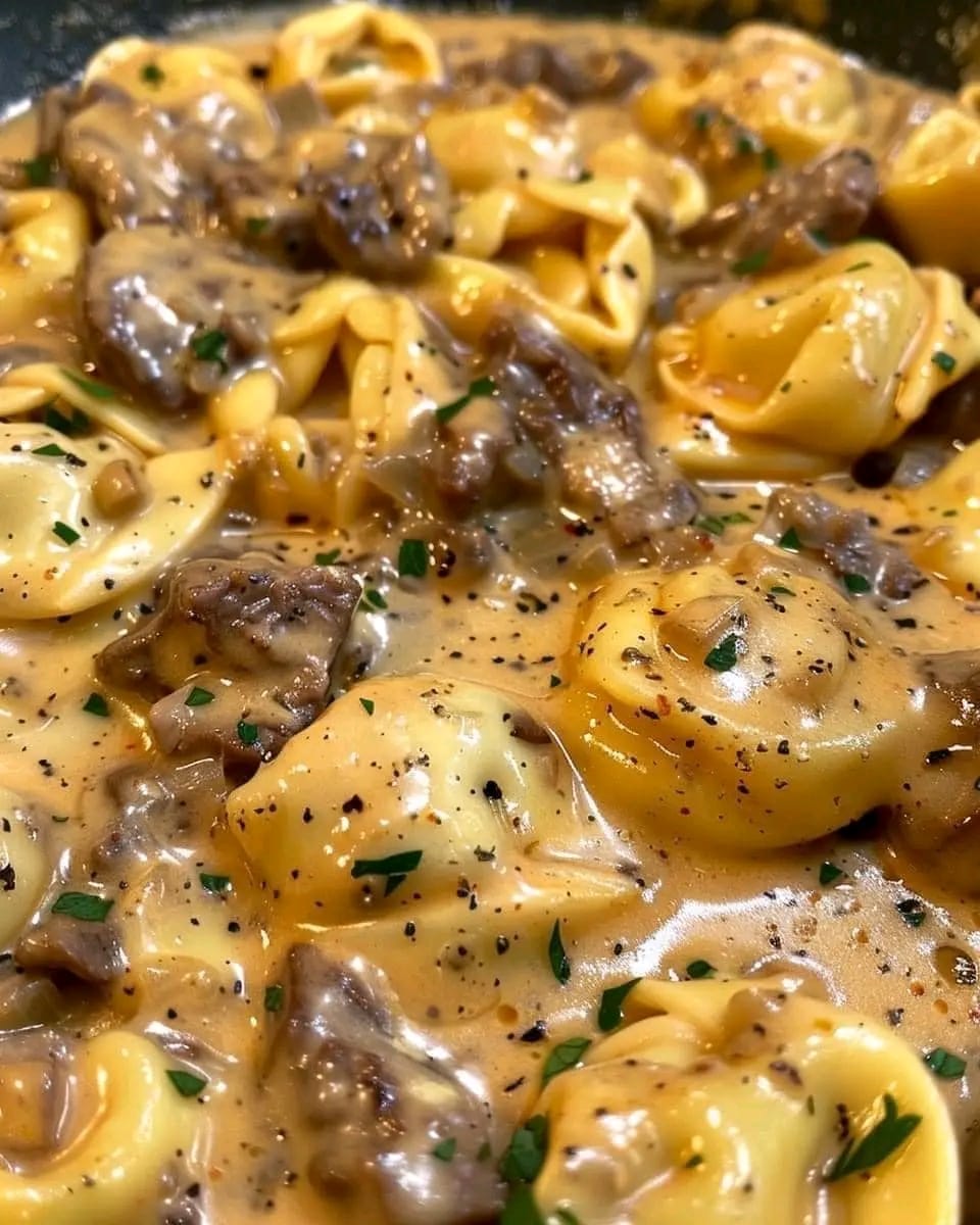 Philly Cheesesteak Tortellini Pasta Recipe