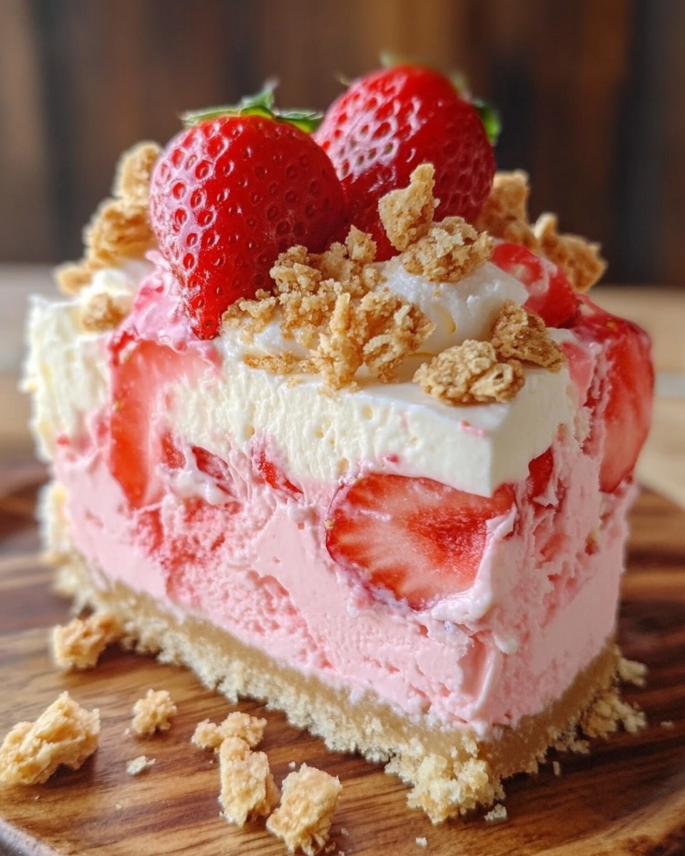 Strawberry Crunch Ice Cream Cheesecake