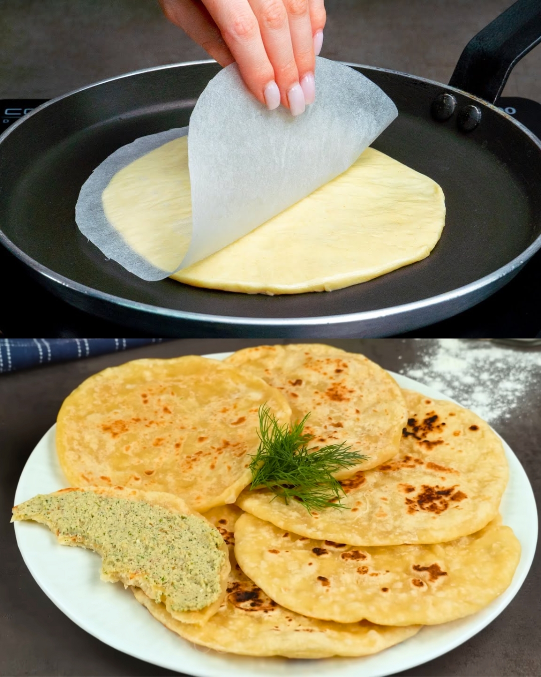 Fluffy Yogurt and Dill Flatbread