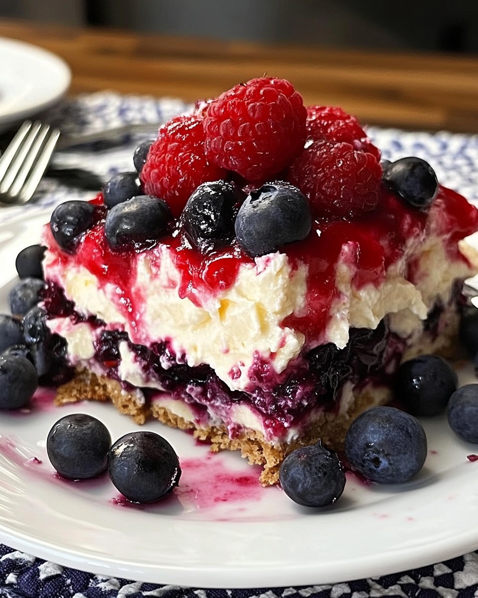 No Bake Berry Cheesecake Lasagna 