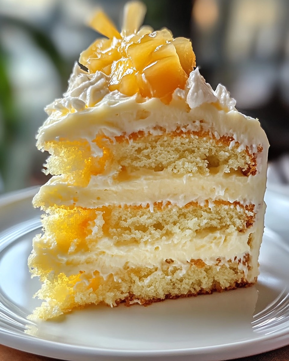 Heavenly White Chocolate Pineapple Cake 