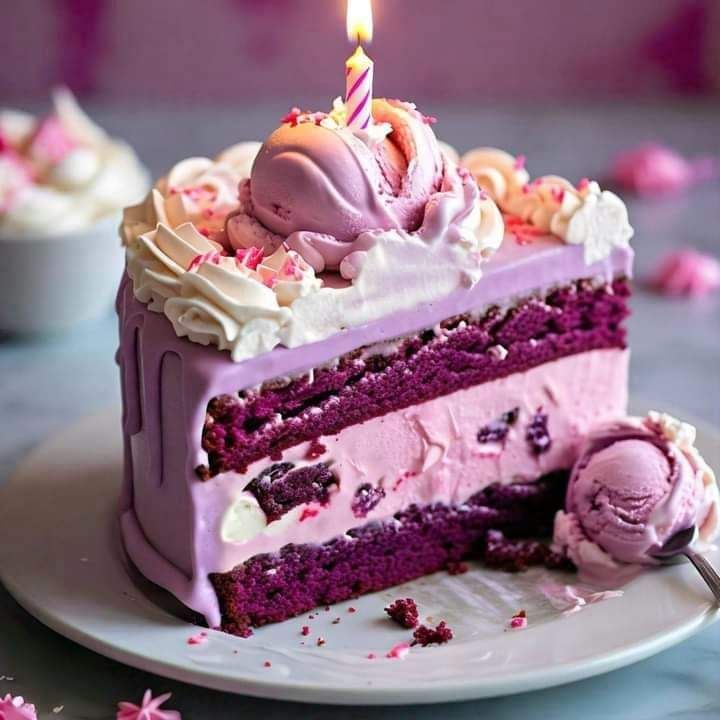 Recipe for Pink Velvet Ice Cream Cake: