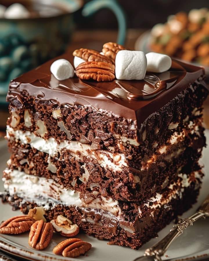 Irresistible Rocky Road Brownie Cake 