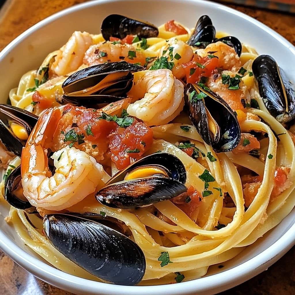 ‼️SEAFOOD PASTA WITH LINGUINE, SHRIMP AND MUSSELS‼️