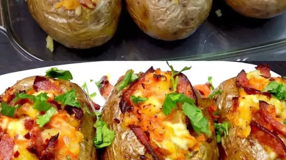 Stuffed Baked Potatoes with Smoky Sausage and Cheese