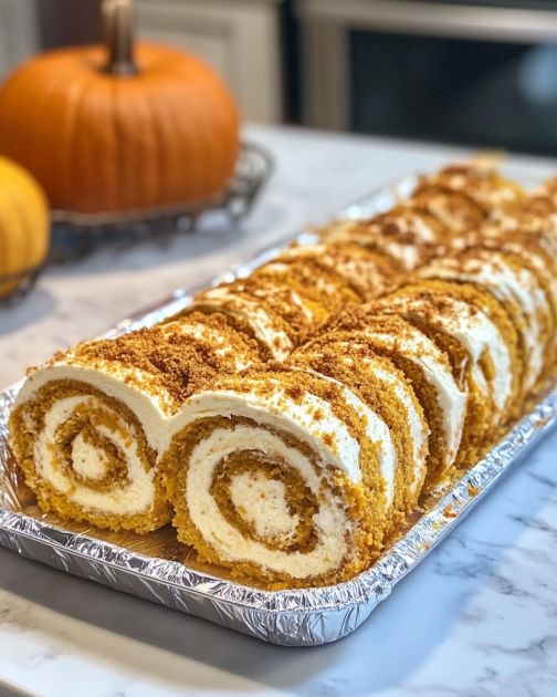 Pumpkin Roll with Cream Cheese Frosting