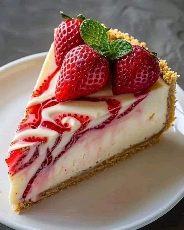  Delightful Strawberry Swirl Cheesecake! 