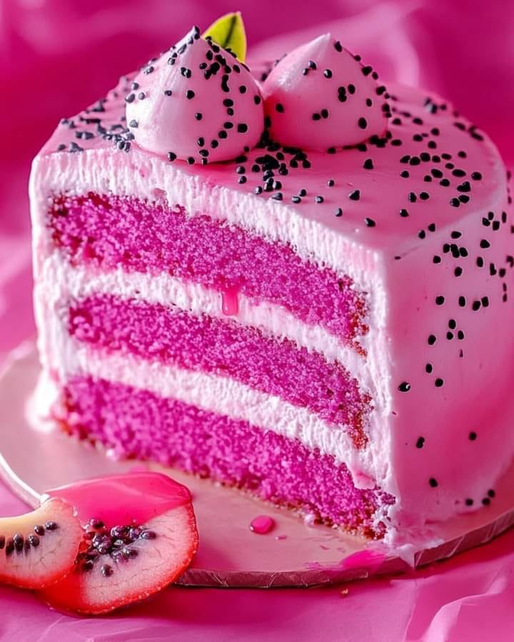 Pink Dragon Fruit Layer Cake Recipe 