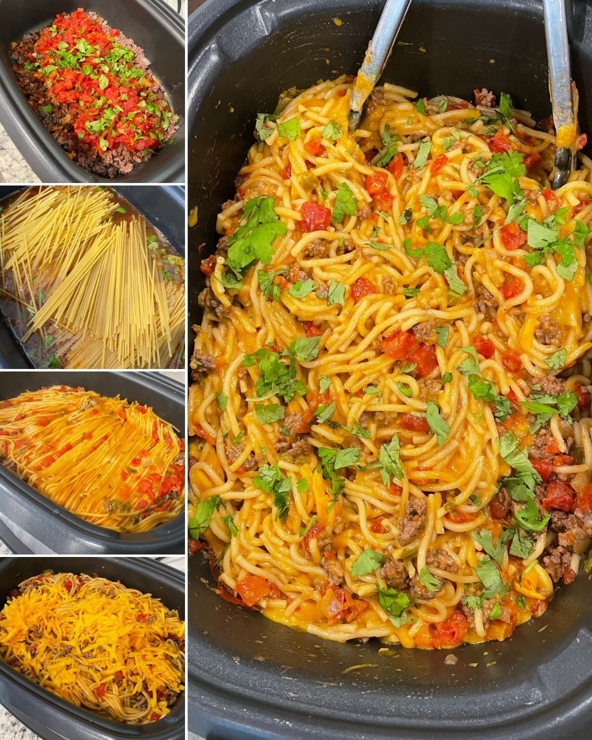 Crockpot Taco Spaghetti