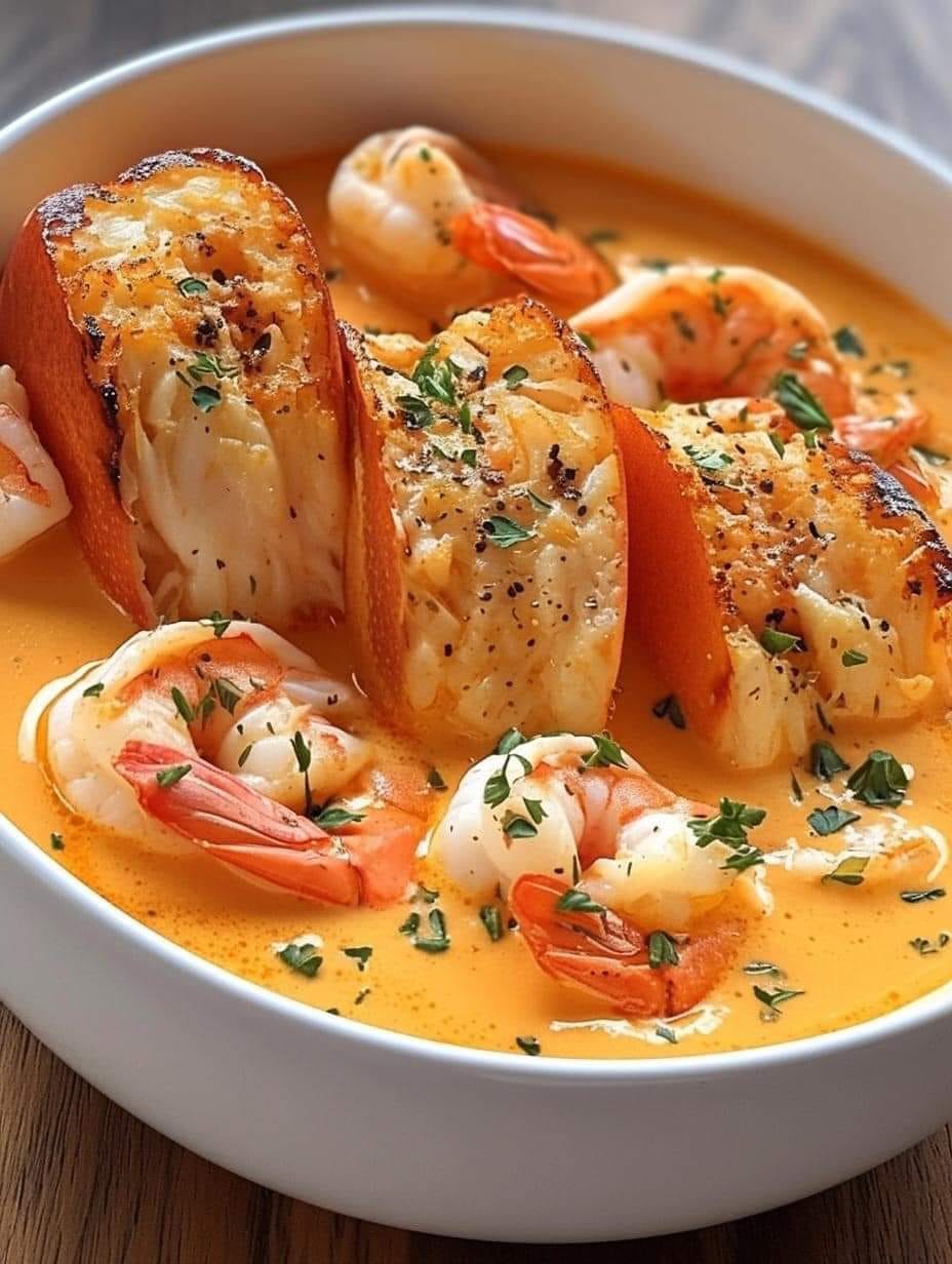 Seafood Bisque with Crab, Shrimp, and Lobster 