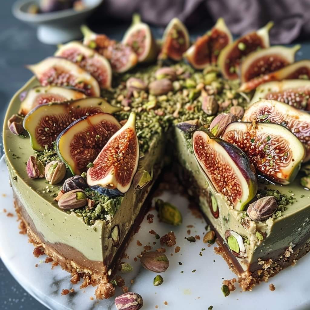 Fig Pistachio Vegan Cheesecake Recipe