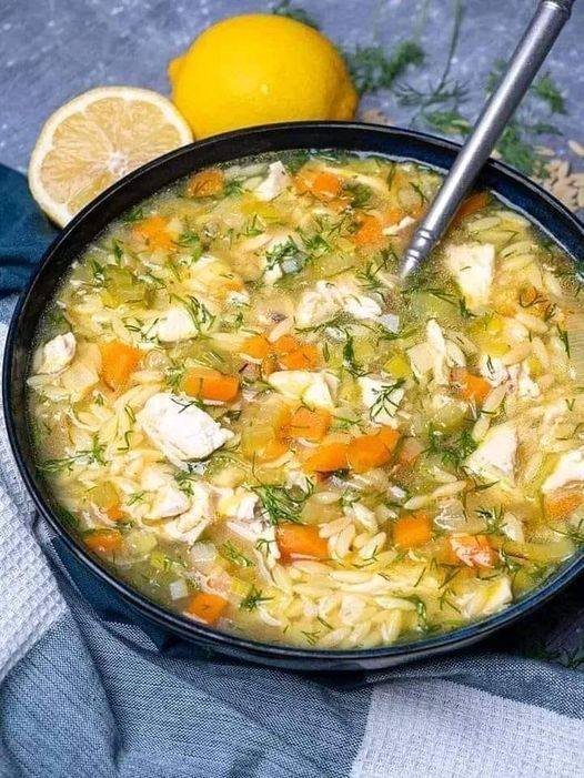 Lemon Chicken Orzo Soup