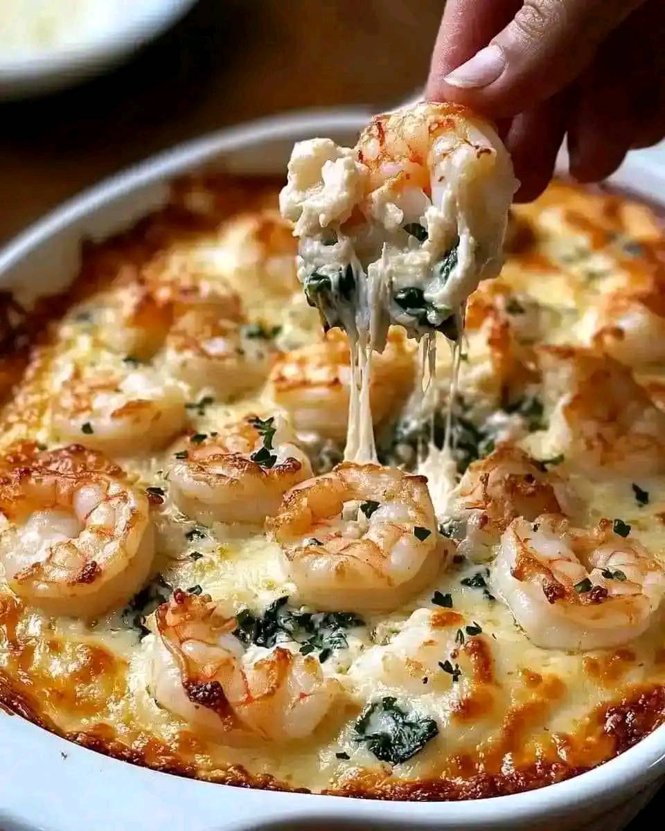  Rich and Creamy Shrimp and Crab Spinach Dip with Garlic and Parmesan 