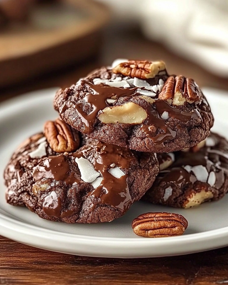  Gooey Chocolate Pecan Coconut Cookies