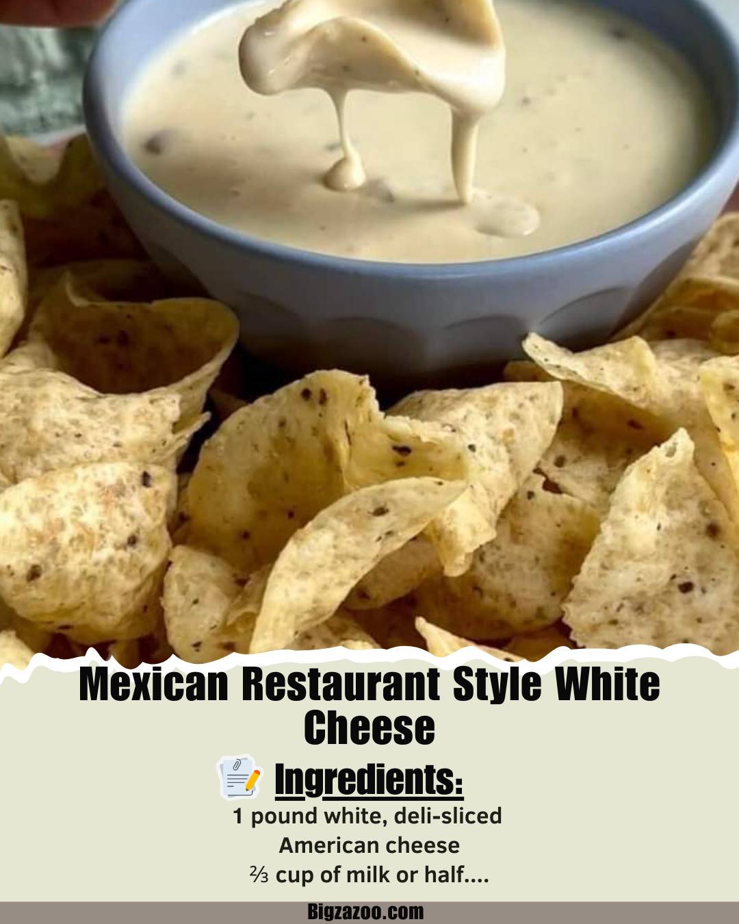 Mexican Restaurant Style White Cheese (Queso) Dip 