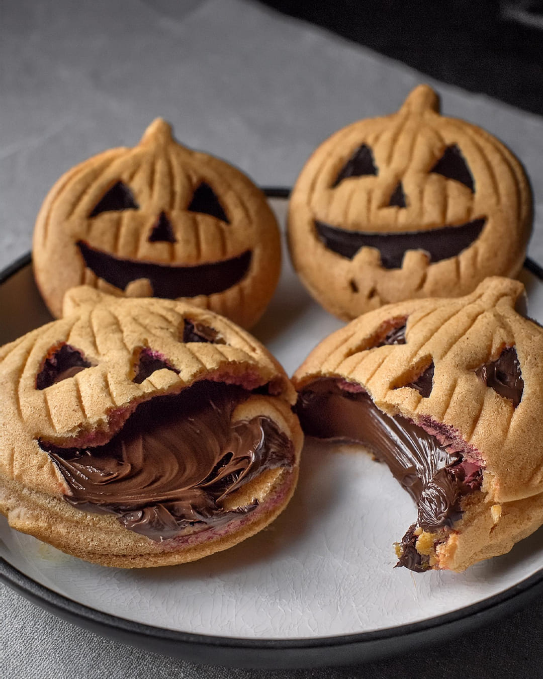 Milk Chocolate Stuffed Jack-O-Lantern Cookies  Halloween