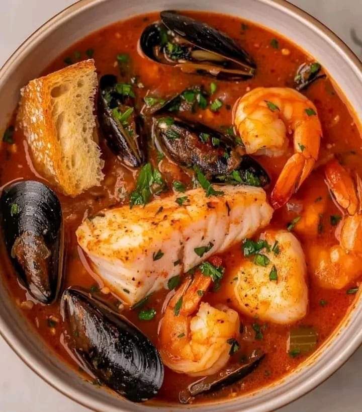 French Seafood Soup (Bouillabaisse)‼️