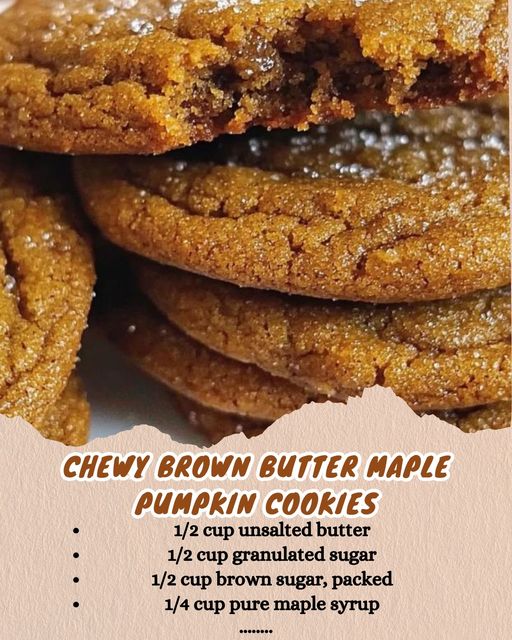 Chewy Brown Butter Maple Pumpkin Cookies