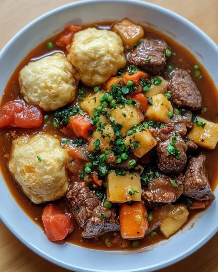 BEEF STEW AND DUMPLINGS 