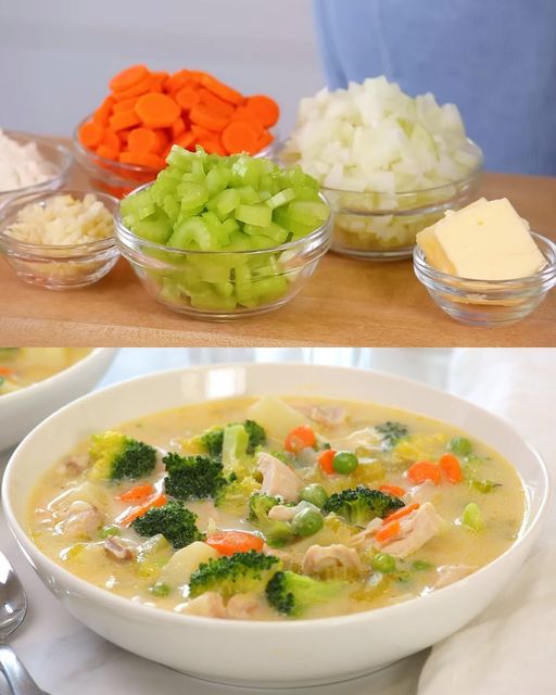 Creamy Chicken Soup with Vegetables