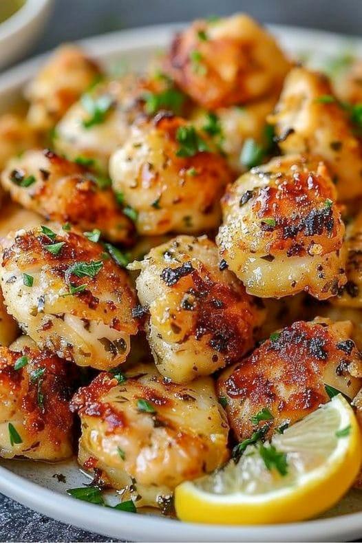 Lemon Garlic Chicken Bites