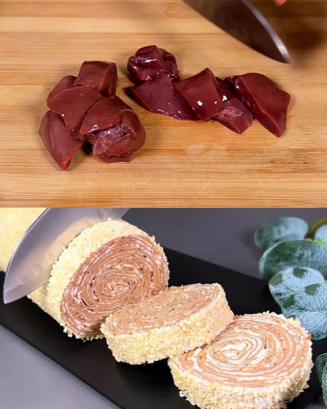 Chicken Liver Pâté with Sesame and Garlic Cream