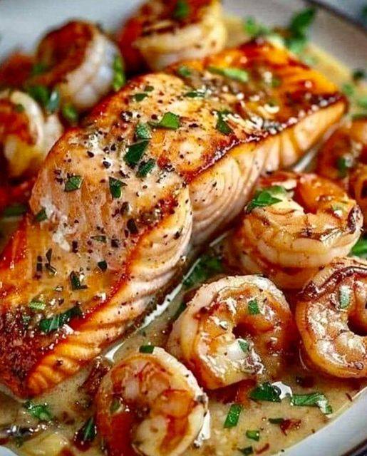 Spicy Cajun Salmon and Shrimp Delight