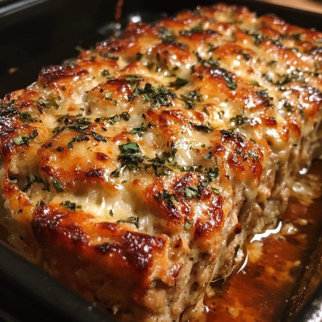 Garlic Parmesan Chicken Meatloaf