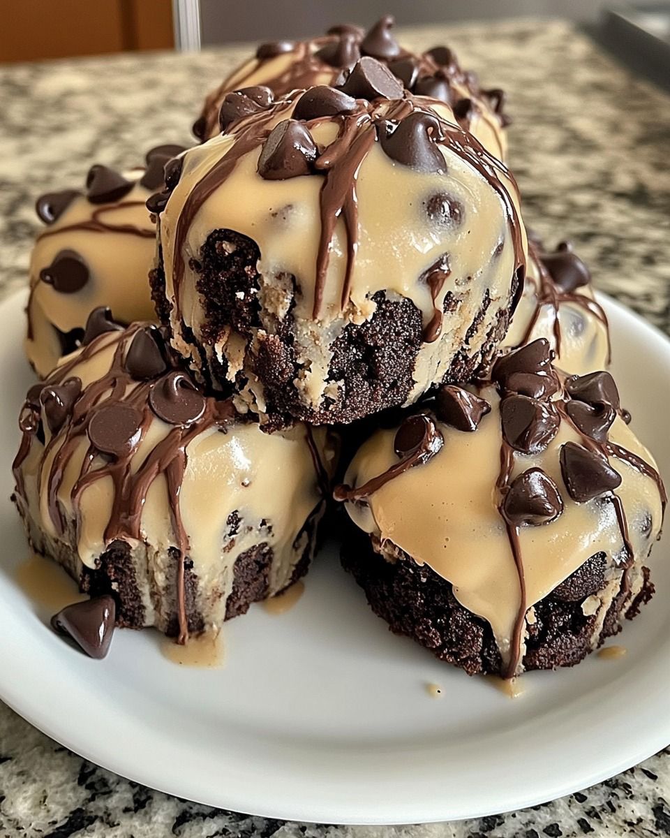 Chocolate Chip Cookie Dough Brownie Bombs