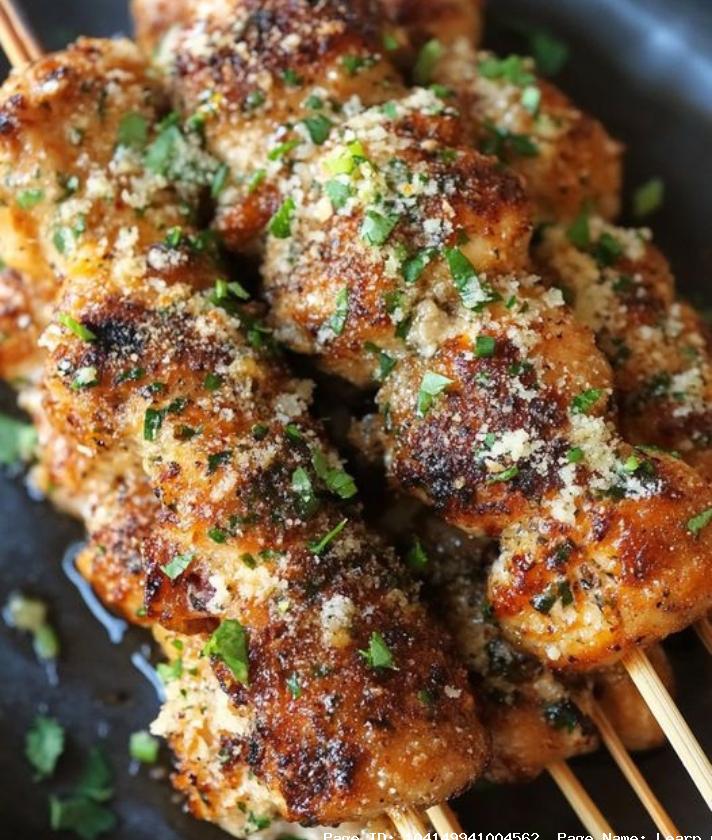 Garlic Parmesan Chicken Skewers