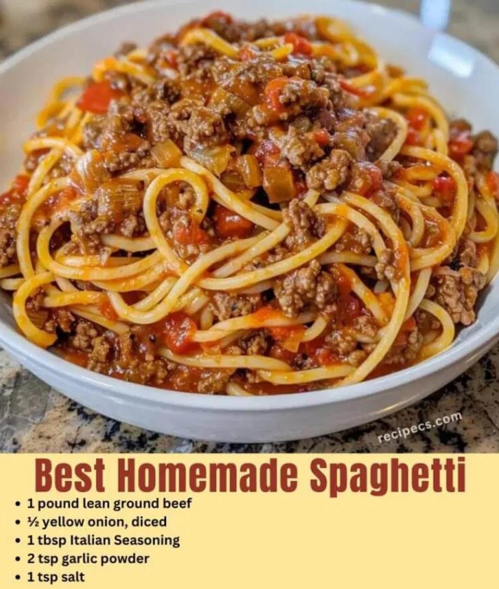 Homemade spaghetti with rich sauce that will wow your family