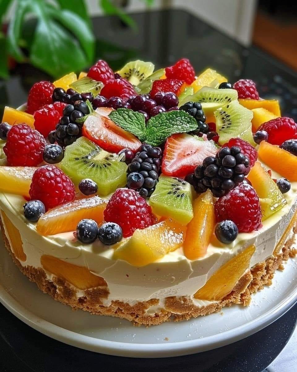 Fruit Salad Cheesecake